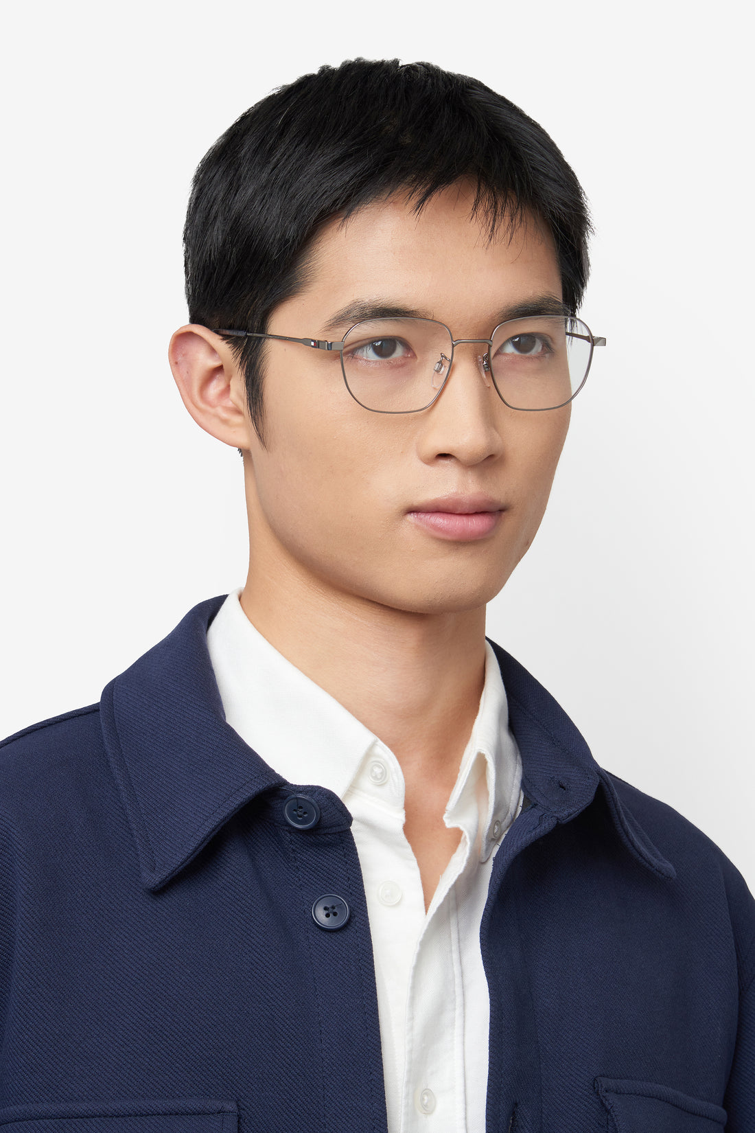 Gafas graduadas tommy hilfiger th 2238/f 6lb plateado rectangular masculino talla 53mm - Vista de detalle