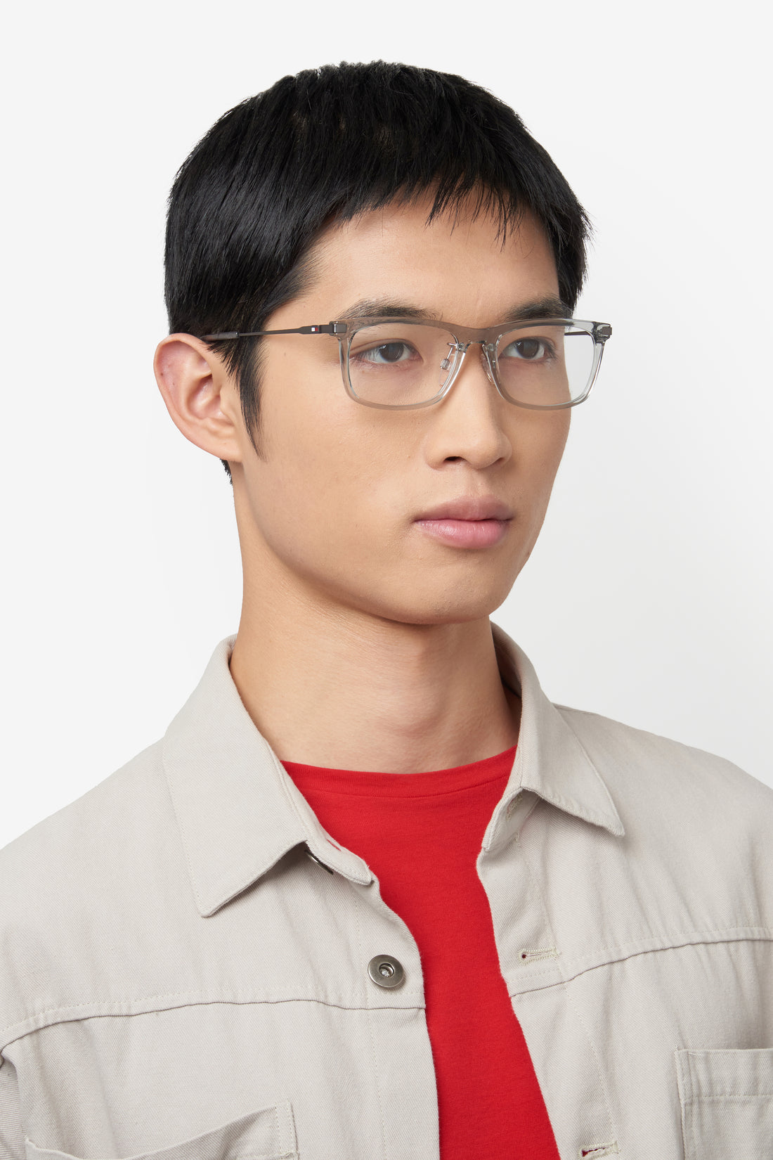 Gafas graduadas tommy hilfiger th 2239/f kb7 gris rectangular masculino talla 53mm - Vista de detalle