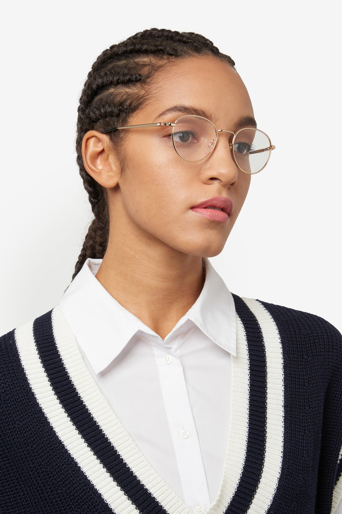 Gafas graduadas tommy hilfiger th 2222 j5g dorado pantos femenino talla 49mm - Vista de detalle