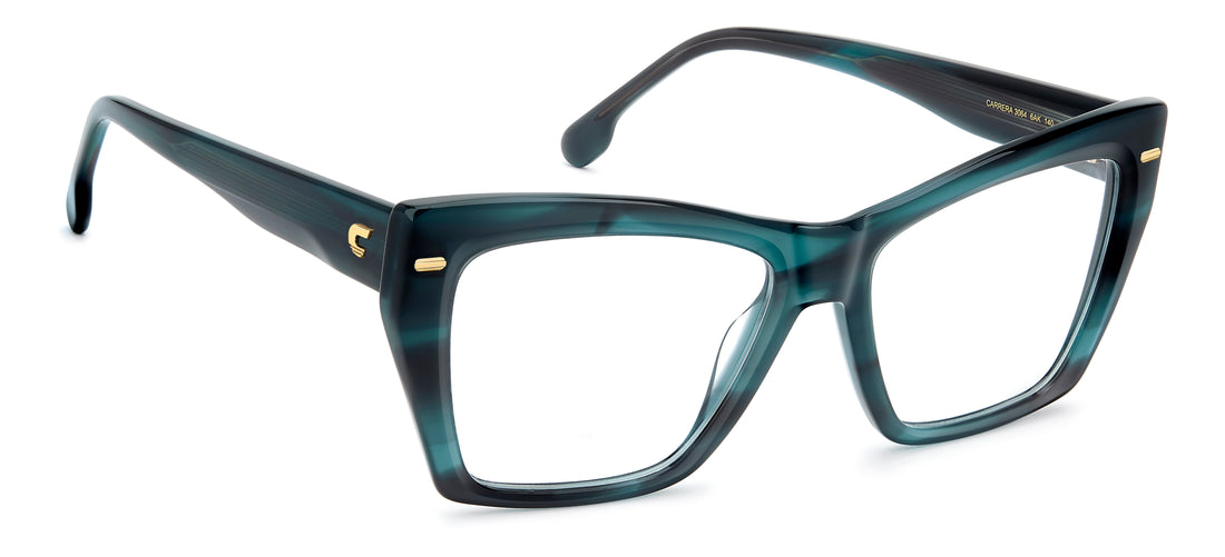 Briller carrera 3064 6ak verde rectangular femenino størrelse 55mm - Detaljeret visning