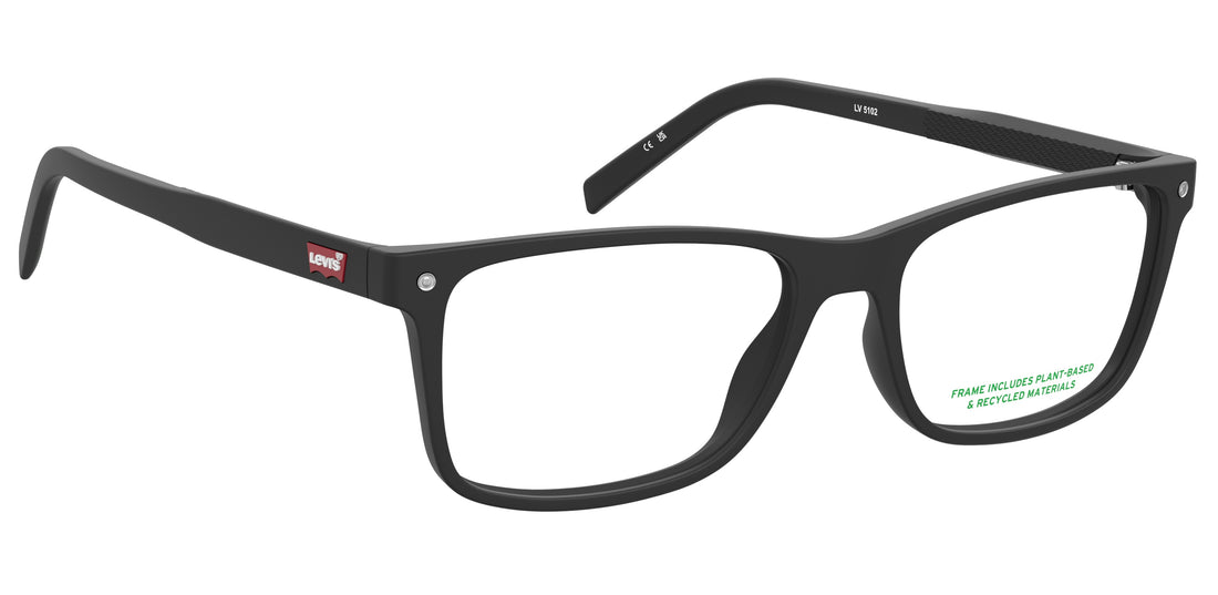Occhiali da vista levis lv 5102 003 negro rectangular masculino taglia 56mm - Vista dettagliata
