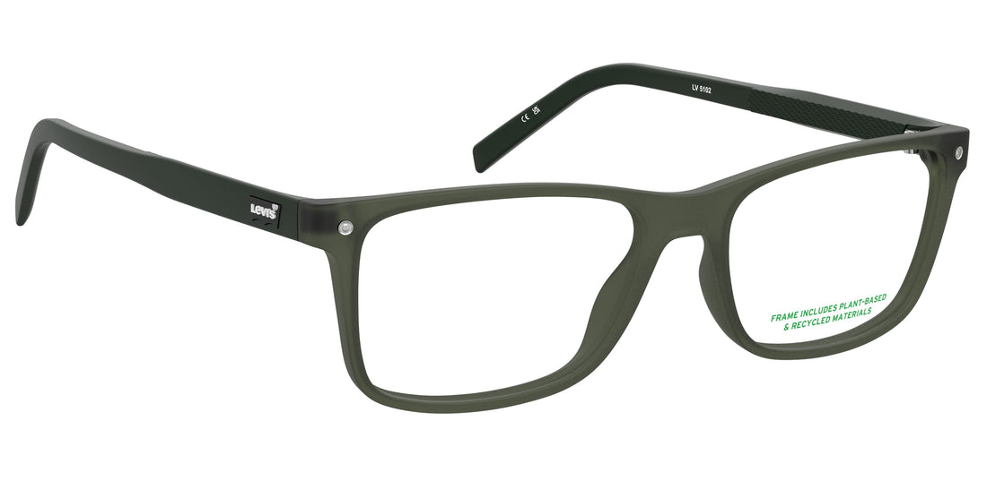 Occhiali da vista levis lv 5102 dld verde rectangular masculino taglia 56mm - Vista dettagliata