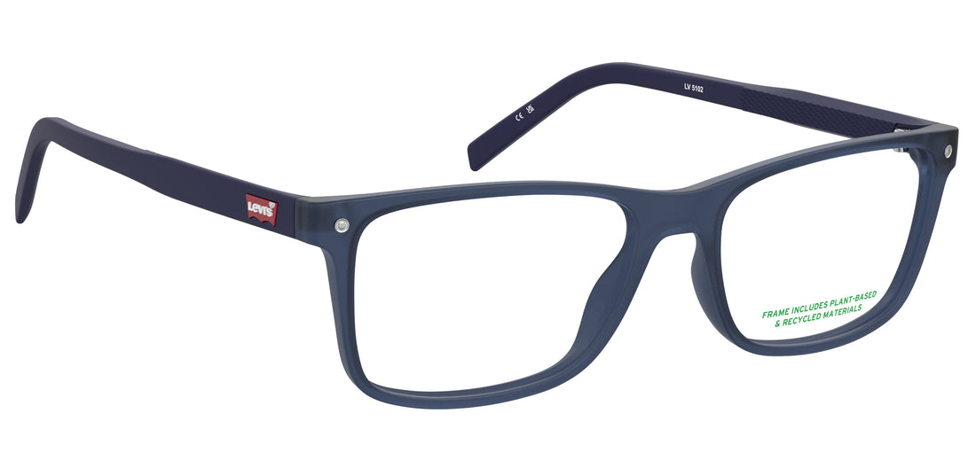 Occhiali da vista levis lv 5102 fll azul rectangular masculino taglia 56mm - Vista dettagliata