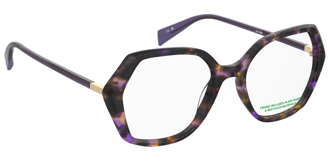 Occhiali da vista levis lv 1105 dex marron rectangular femenino taglia 53mm - Vista dettagliata