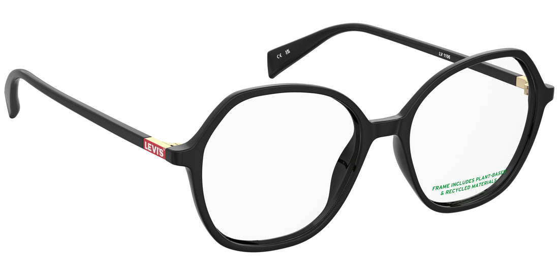 Occhiali da vista levis lv 1106 807 negro round femenino taglia 52mm - Vista dettagliata