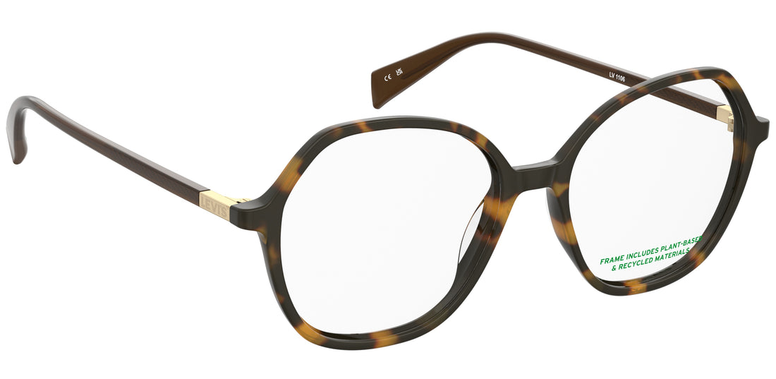 Occhiali da vista levis lv 1106 sx7 havana round femenino taglia 52mm - Vista dettagliata