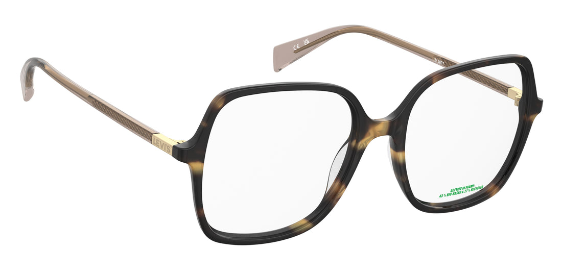 Occhiali da vista levis lv 1107 086 havana square femenino taglia 53mm - Vista dettagliata