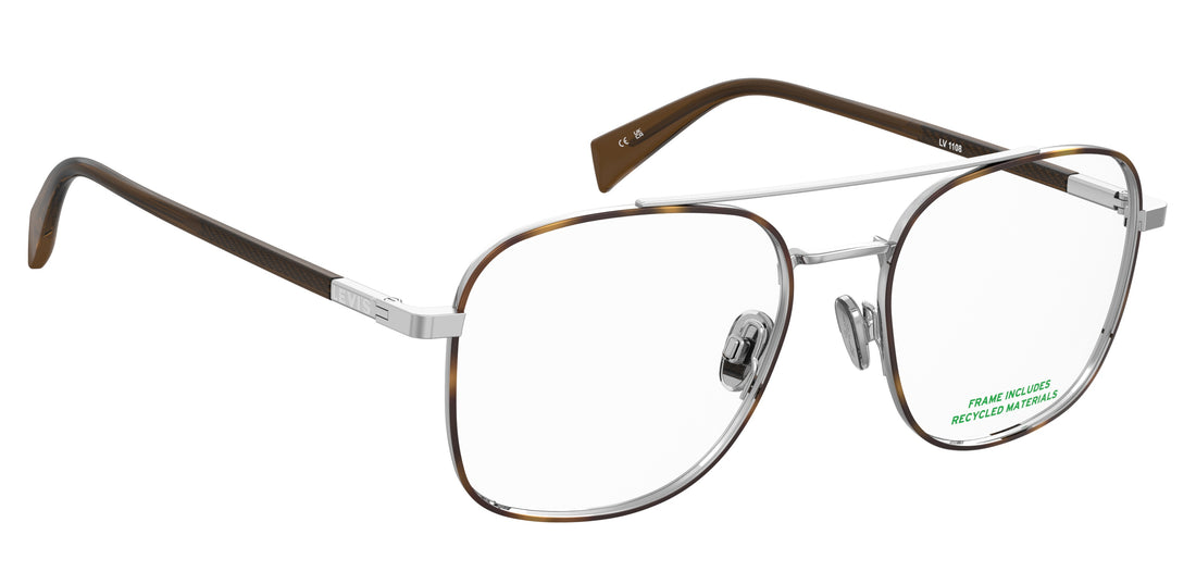 Occhiali da vista levis lv 1108 8jd plateado rectangular femenino taglia 54mm - Vista dettagliata