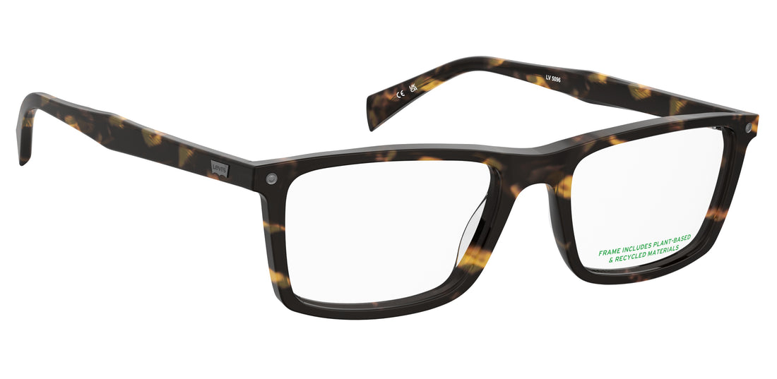 Occhiali da vista levis lv 5097 086 havana rectangular masculino taglia 54mm - Vista dettagliata