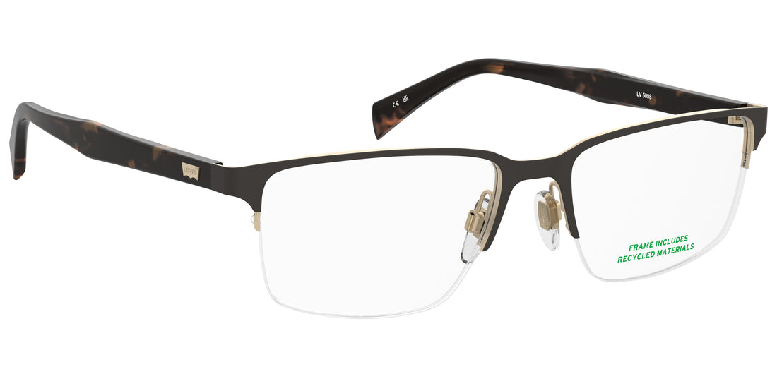 Occhiali da vista levis lv 5098 i46 negro rectangular masculino taglia 55mm - Vista dettagliata