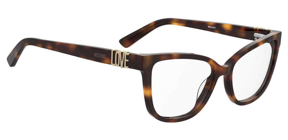 Occhiali da vista moschino love mol675 05l havana cat eye femenino taglia 55mm - Vista dettagliata