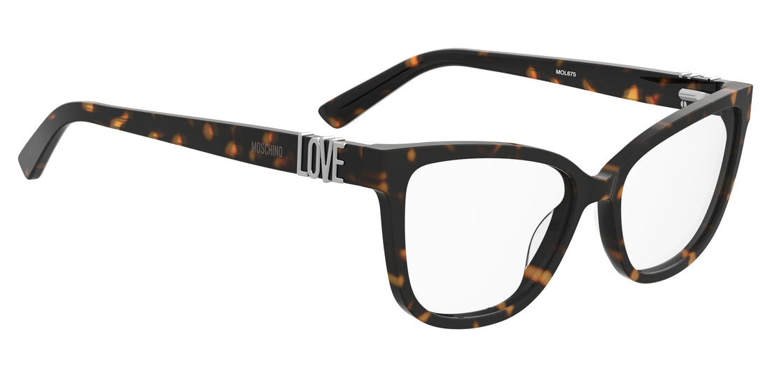 Occhiali da vista moschino love mol675 086 havana cat eye femenino taglia 55mm - Vista dettagliata