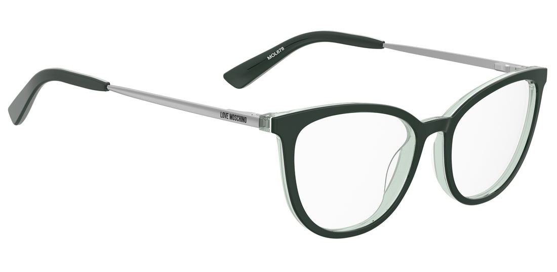 Occhiali da vista moschino love mol678 1ed verde cat eye femenino taglia 54mm - Vista dettagliata