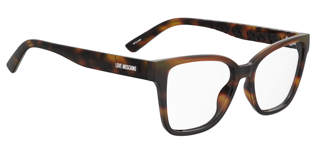 Prescription glasses moschino love mol685 wr9 marron rectangular femenino size 53mm - Detailed view