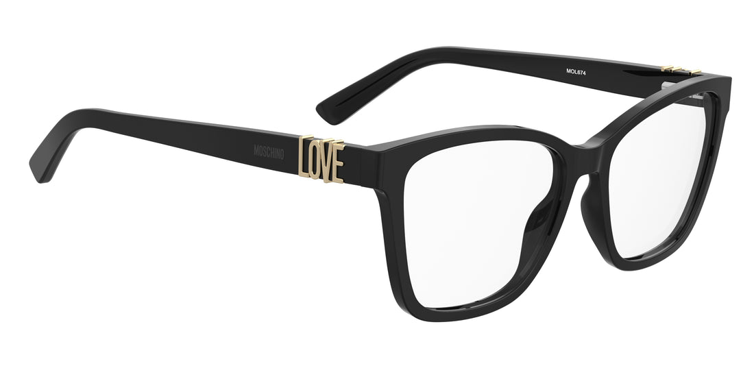 Occhiali da vista moschino love mol674 807 negro square femenino taglia 55mm - Vista dettagliata