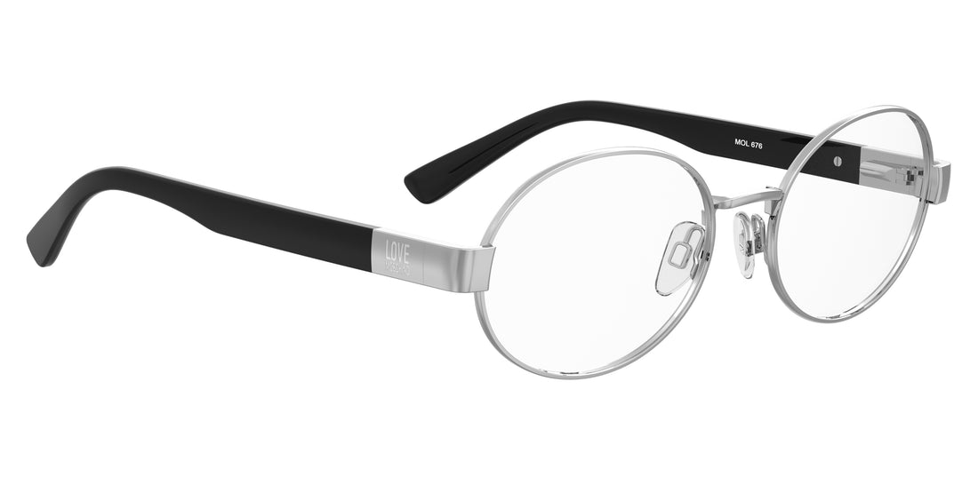 Occhiali da vista moschino love mol676 010 plateado oval femenino taglia 55mm - Vista dettagliata
