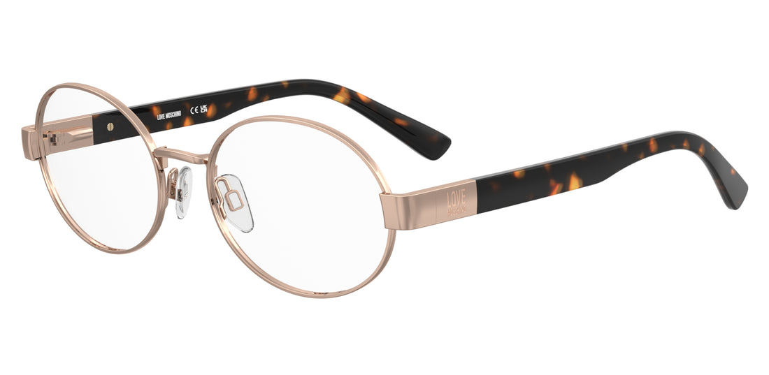 Prescription glasses moschino love mol676 ddb dorado oval femenino size 55mm - Main view