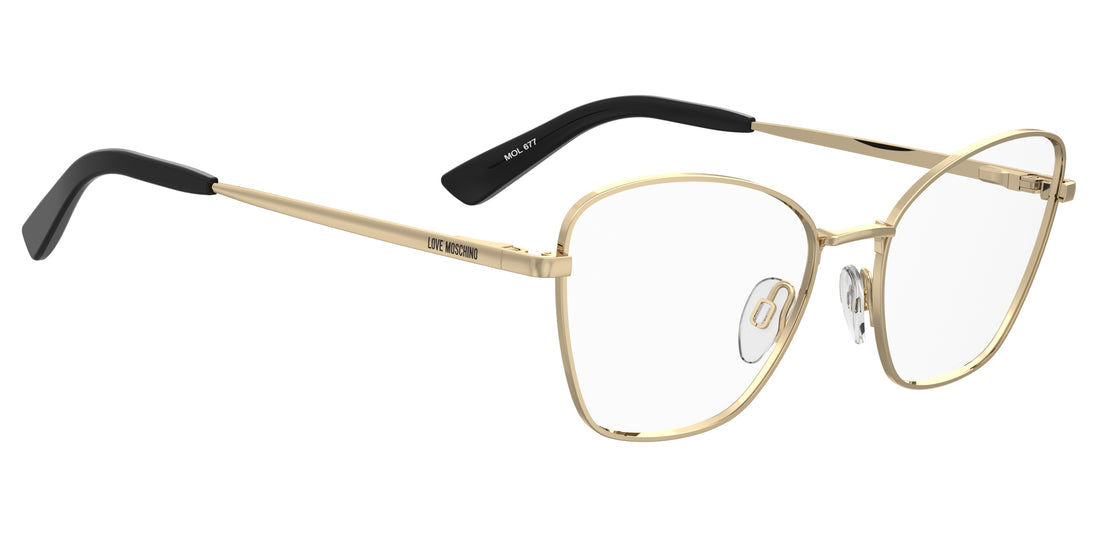 Occhiali da vista moschino love mol677 000 dorado cat eye femenino taglia 55mm - Vista dettagliata