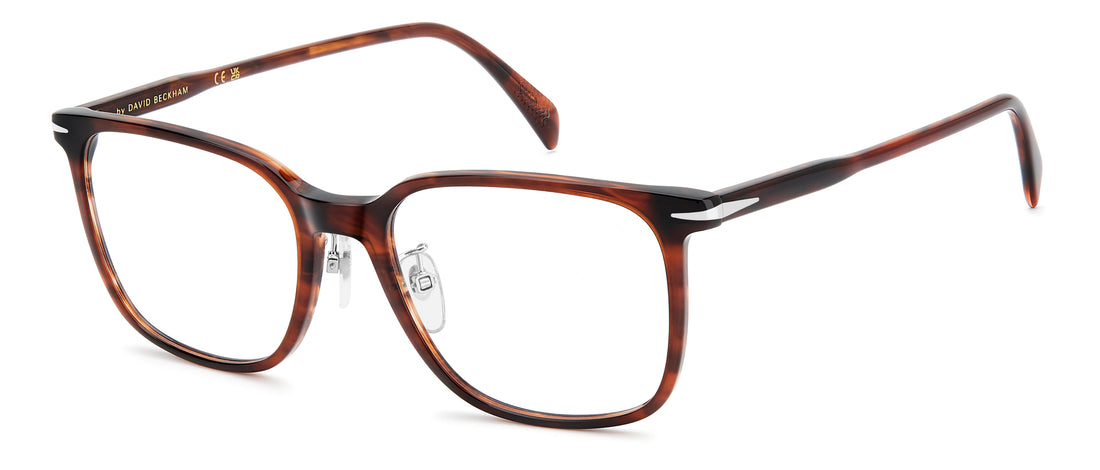 Briller david beckham db 1233/g ex4 marron rectangular masculino størrelse 54mm - Hovedvisning
