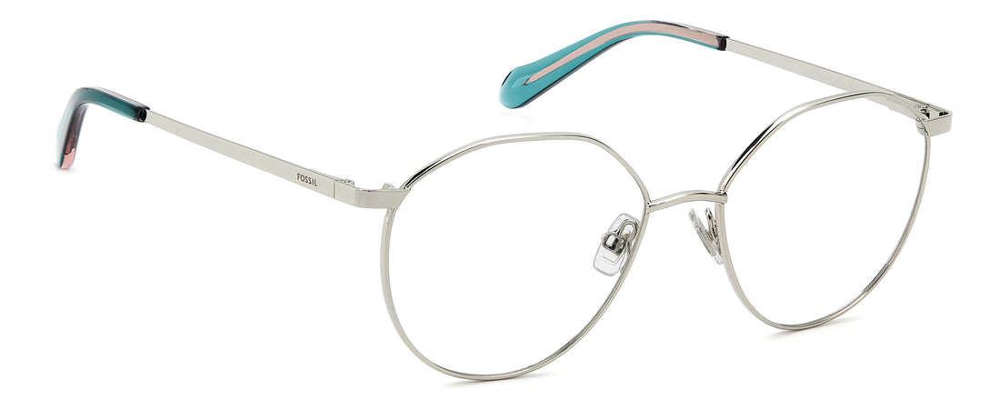 Occhiali da vista fossil fos 7210/g 010 plateado round femenino taglia 53mm - Vista dettagliata