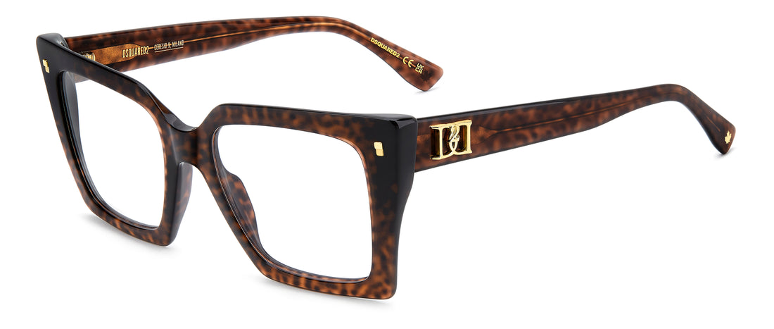 Occhiali da vista dsquared2 d2 0211 086 havana cat eye femenino taglia 52mm - Vista principale