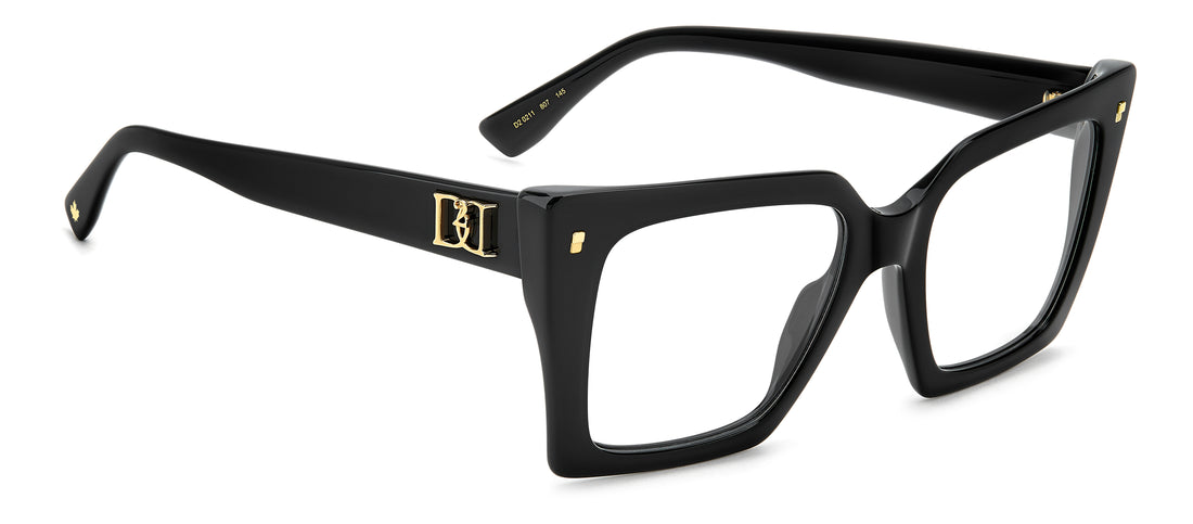 Occhiali da vista dsquared2 d2 0211 807 negro cat eye femenino taglia 52mm - Vista dettagliata