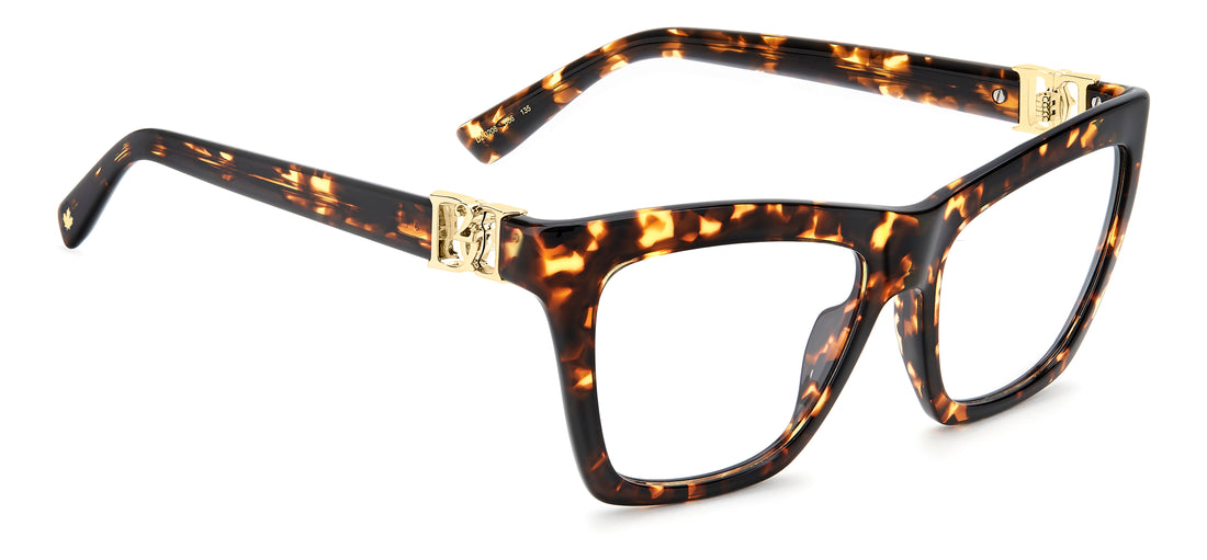 Occhiali da vista dsquared2 d2 0208 086 havana rectangular femenino taglia 54mm - Vista dettagliata