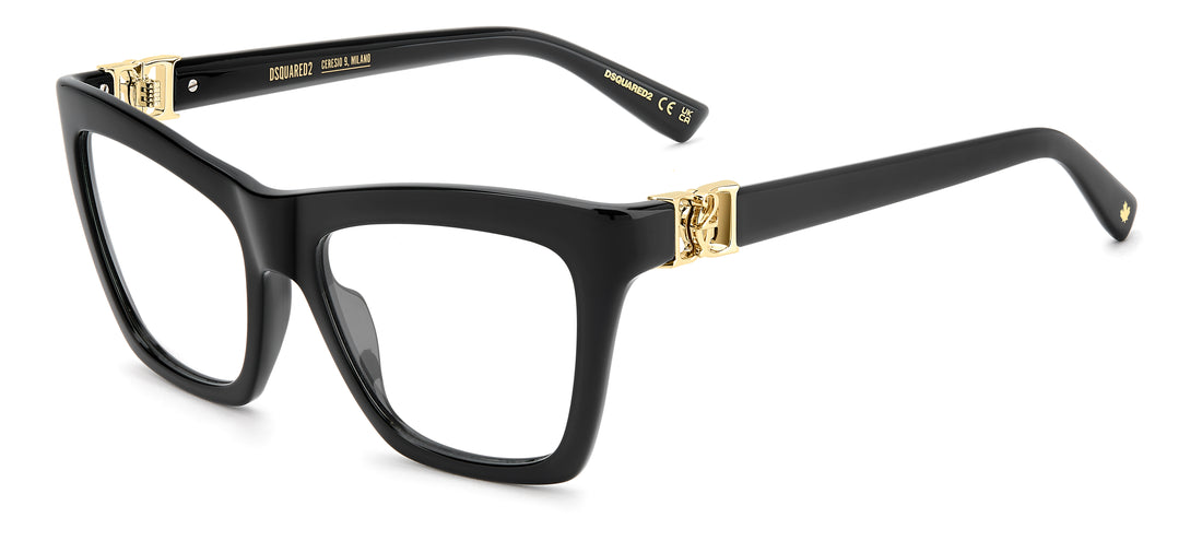 Occhiali da vista dsquared2 d2 0208 807 negro rectangular femenino taglia 54mm - Vista principale