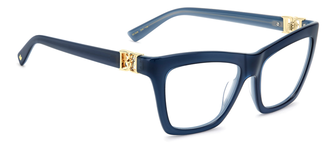 Occhiali da vista dsquared2 d2 0208 zx9 azul rectangular femenino taglia 54mm - Vista dettagliata