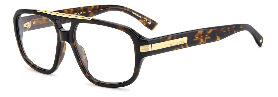 Occhiali da vista dsquared2 d2 0199 086 havana square masculino taglia 56mm - Vista principale