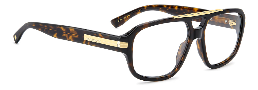 Occhiali da vista dsquared2 d2 0199 086 havana square masculino taglia 56mm - Vista dettagliata