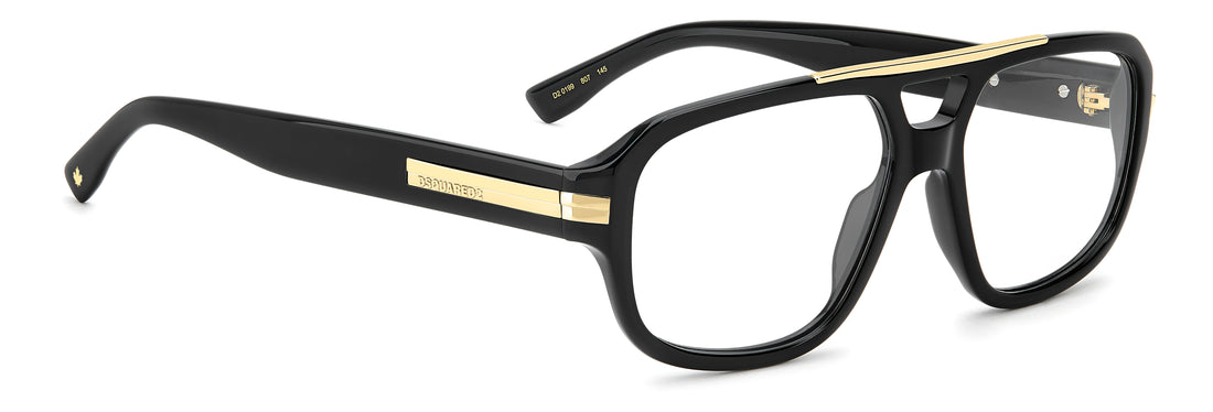 Occhiali da vista dsquared2 d2 0199 807 negro square masculino taglia 56mm - Vista dettagliata