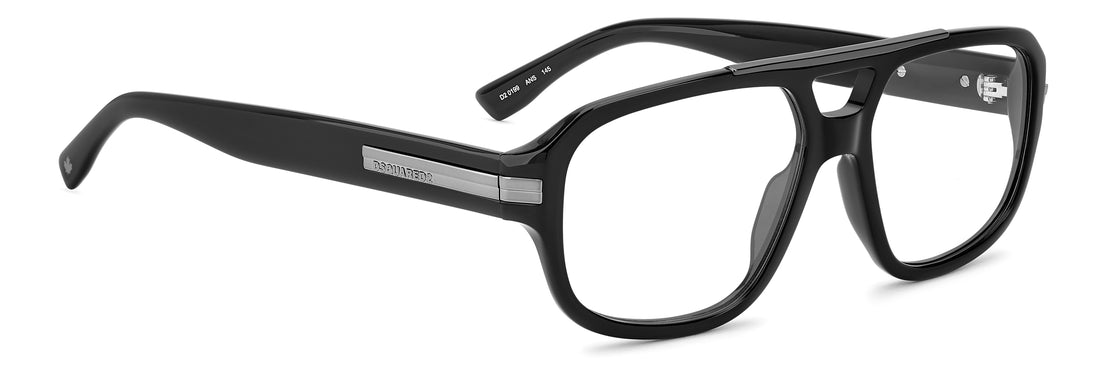 Occhiali da vista dsquared2 d2 0199 ans negro square masculino taglia 56mm - Vista dettagliata