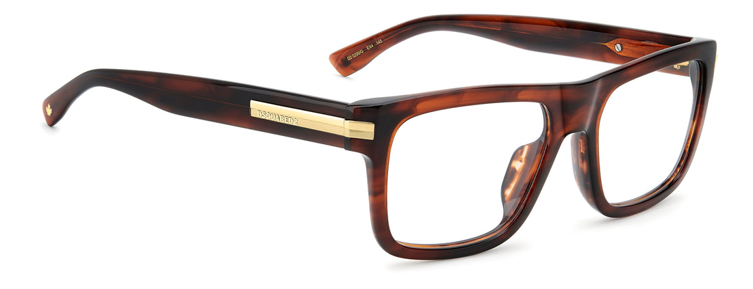 Occhiali da vista dsquared2 d2 0200/g ex4 marron rectangular masculino taglia 55mm - Vista dettagliata