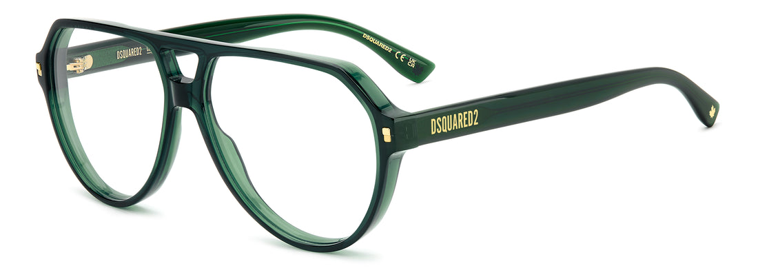 Occhiali da vista dsquared2 d2 0204 1ed verde pilot masculino taglia 58mm - Vista principale