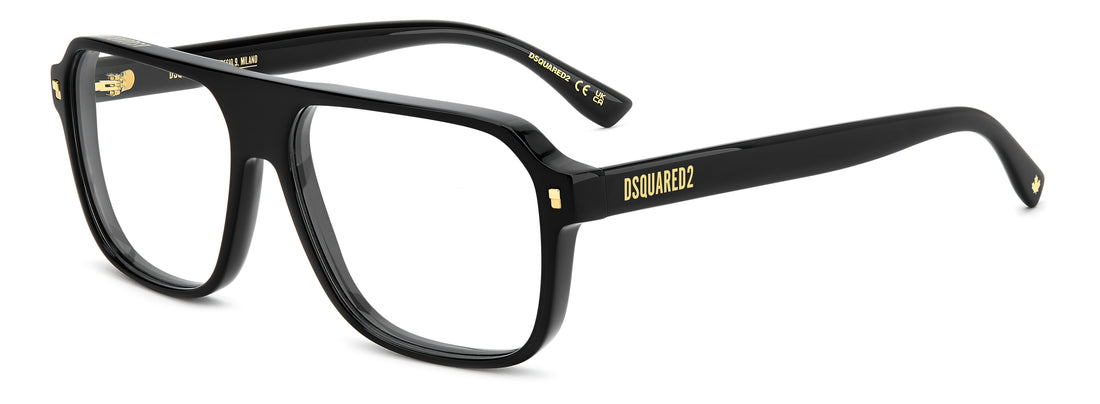 Occhiali da vista dsquared2 d2 0203 807 negro rectangular masculino taglia 57mm - Vista principale