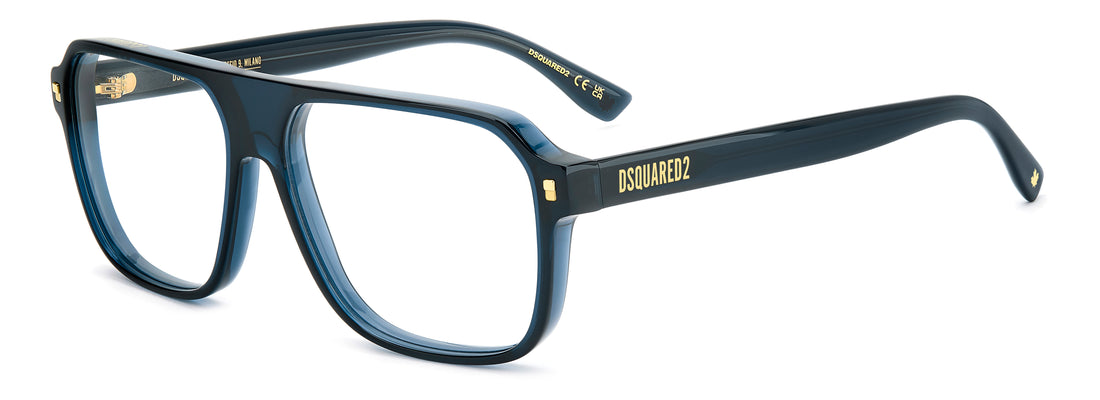 Occhiali da vista dsquared2 d2 0203 pjp azul rectangular masculino taglia 57mm - Vista principale