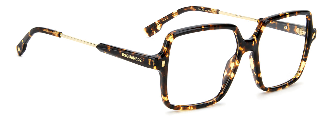 Brillen dsquared2 d2 0210 086 havana square femenino größe 55mm - Detailansicht