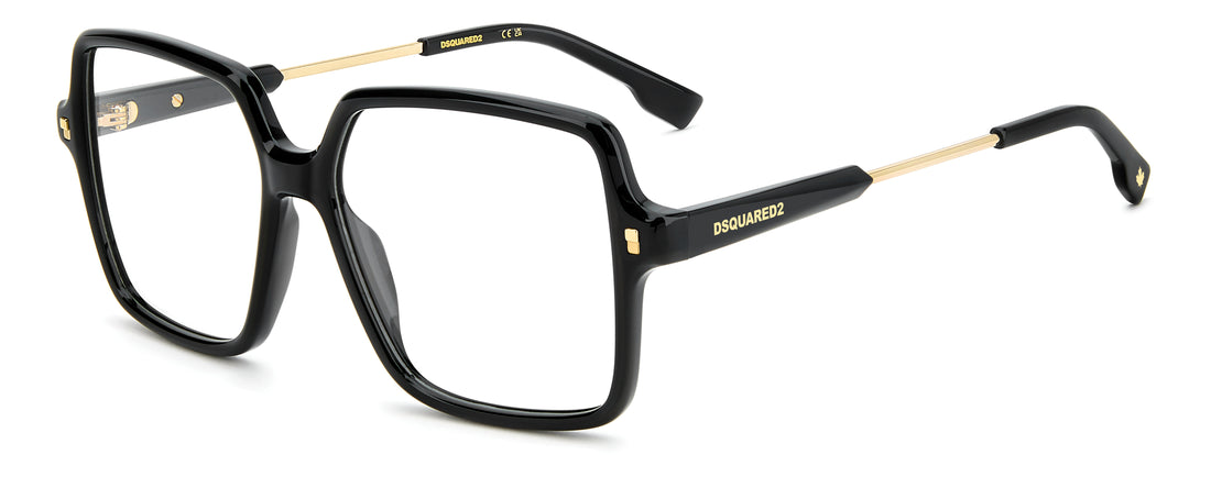 Brillen dsquared2 d2 0210 807 negro square femenino größe 55mm - Hauptansicht