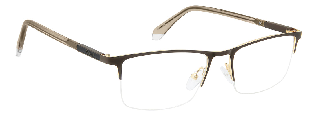 Occhiali da vista polaroid pld d599 ufm dorado rectangular masculino taglia 54mm - Vista dettagliata