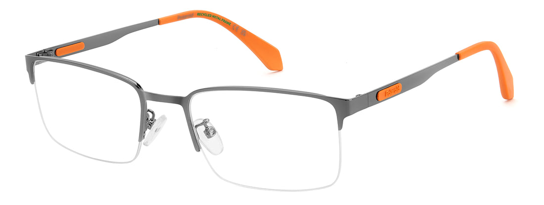 Occhiali da vista polaroid pld d619/g kj1 plateado rectangular masculino taglia 56mm - Vista principale
