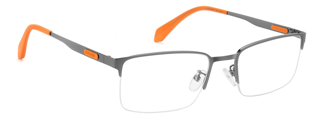 Occhiali da vista polaroid pld d619/g kj1 plateado rectangular masculino taglia 56mm - Vista dettagliata