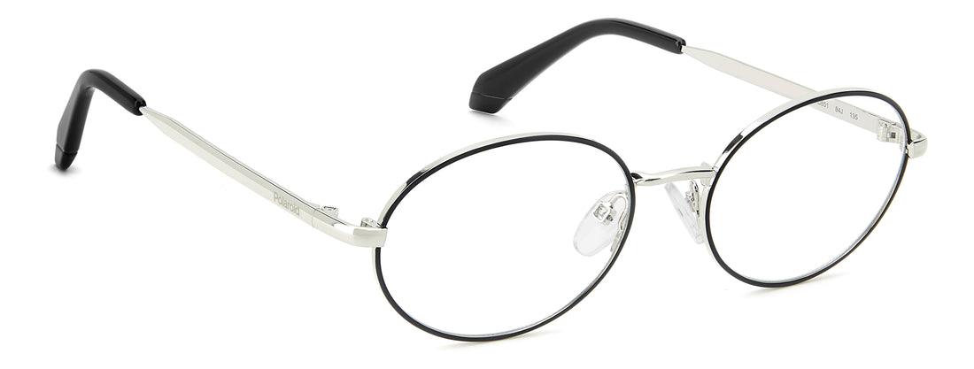 Occhiali da vista polaroid kids pld d851 84j plateado oval infantil taglia 51mm - Vista dettagliata