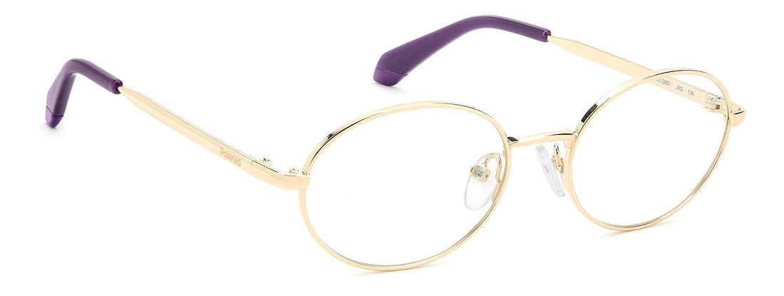 Occhiali da vista polaroid kids pld d851 j5g dorado oval infantil taglia 51mm - Vista dettagliata
