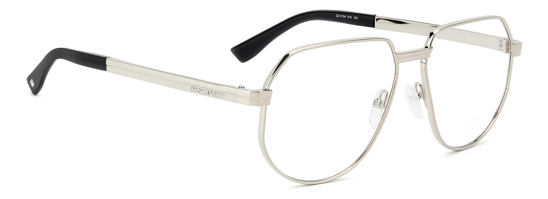 Occhiali da vista dsquared2 d2 0194 010 plateado round masculino taglia 58mm - Vista dettagliata