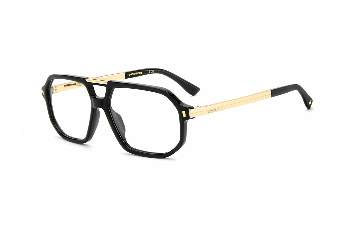 Occhiali da vista dsquared2 d2 0195 807 negro rectangular masculino taglia 57mm - Vista principale