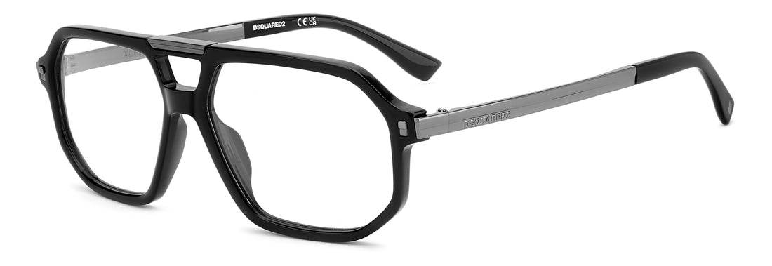 Occhiali da vista dsquared2 d2 0195 ans negro rectangular masculino taglia 57mm - Vista principale