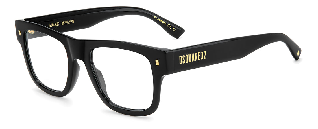 Occhiali da vista dsquared2 d2 0205 807 negro round masculino taglia 51mm - Vista principale