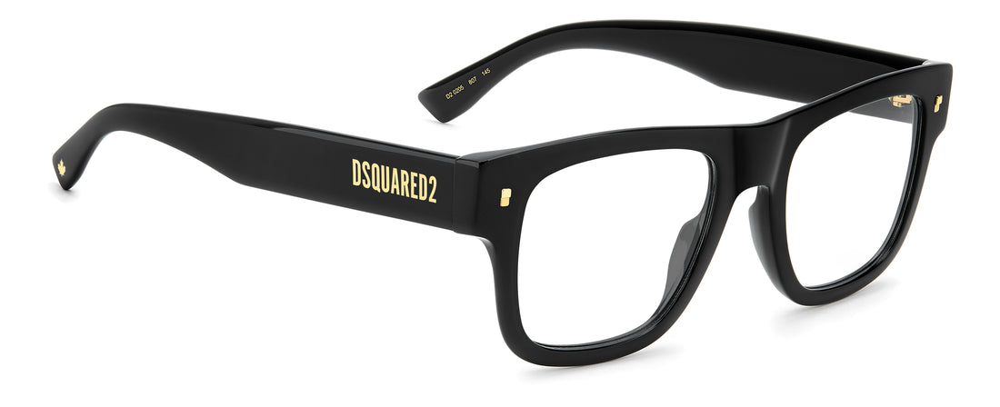 Occhiali da vista dsquared2 d2 0205 807 negro round masculino taglia 51mm - Vista dettagliata