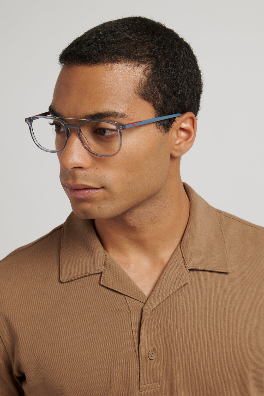 Lunettes de vue hugo hg 1401 pjp azul square masculino taille 54mm - Vue détaillée